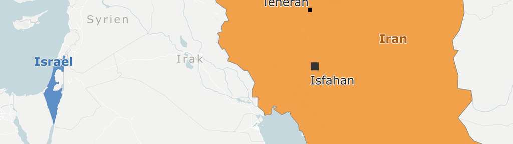 Karte zeigt die Lage von Isfahan im Iran
