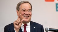 Armin Laschet, Ministerpräsident von NRW,  gibt nach Schließung der Wahllokale ein Statement ab