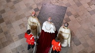 King Charles III enters Westminster Abbey 