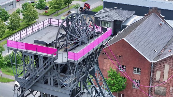 Ein pink umrandetes Gelände in Hamm