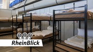Flüchtlingsunterkunft mit Stockbetten