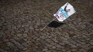 Bild eines Protestplakates beim AfD-Parteitag in Magdeburg