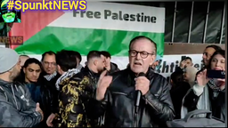 Jürgen Todenhöfer srpicht auf einer Pro-Palästina-Demo in Düsseldorf am 4.11.23