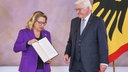 Bundesentwicklungsministerin Svenja Schulze Ende März bei Bundespräsident Steinmeier