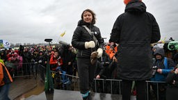 Greta Thunberg bei der Demonstration in Lützerath