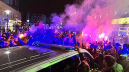 Über 1000 Marokko-Fans feiern in Dortmund