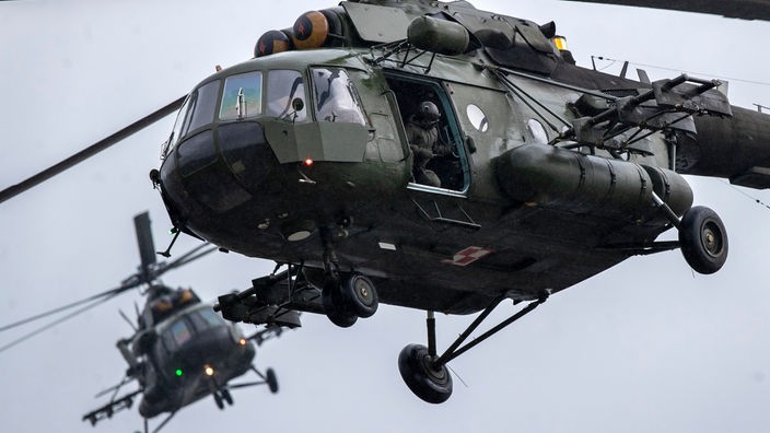 MI-17-Hubschrauber der polnischen Armee bei der Nato-Übung in Litauen