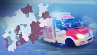 Karte mit Daten zu Notfallrettung in NRW