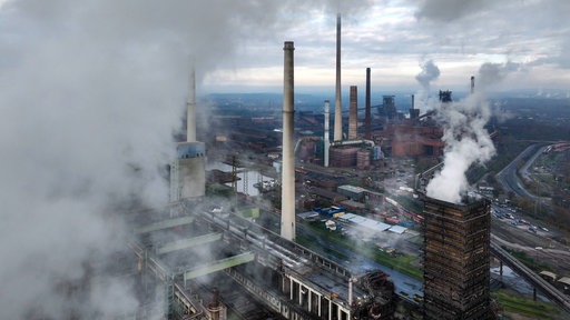 Flugaufnahme von ThyssenKrupp Steel Europe in Duisburg-Marxloh