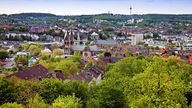 Panoramablick auf Elberfeld, Deutschland, Nordrhein-Westfalen, Bergisches Land, Wuppertal
