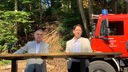 Innenminister Reul und Landwirtschaftsministerin Gorißen bei der PK im Wald zum Waldbrandvorbeugekonzept