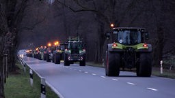 ARCHIVBILD - Landwirte fahren mit ihren Traktoren in Richtung Berlin (17.12.)