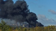 Die Stadt Kiew nach mehreren Explosionen 