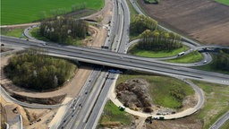 Autobahnkreuz Aachen von oben.