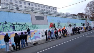 Bonns erste legale Graffiti-Wand im Zentrum. 