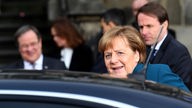 Bundekanzlerin Angela Merkel kommt am Aachener Rathaus an