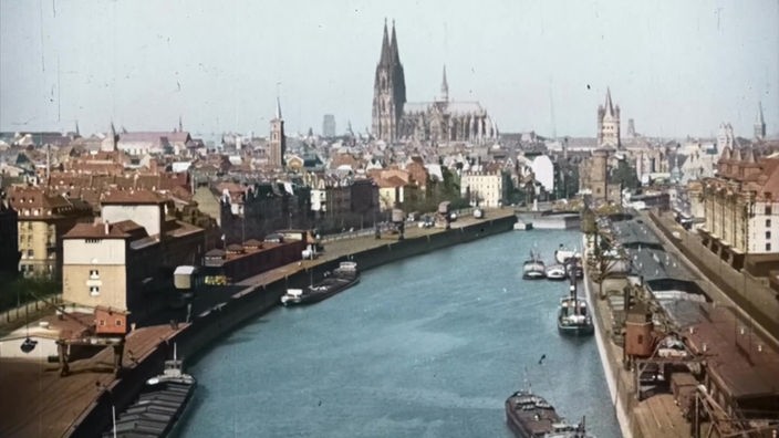 Eine historische Aufnahme der Stadt Köln.
