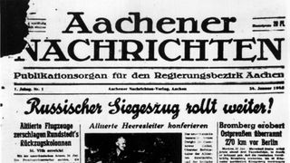 Titelseite der Aachener Nachrichten aus dem Jahr 1945