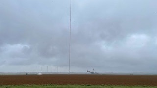 Die neue Windmessanlage in Jüchen