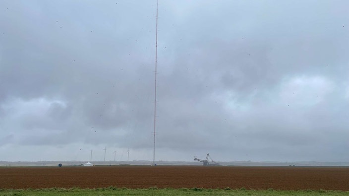 Die neue Windmessanlage in Jüchen