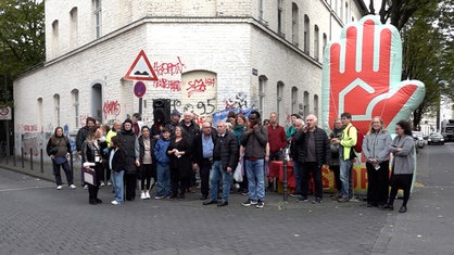 Gruppenbild des Anwohnerprotests