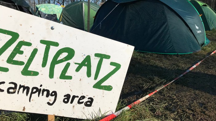 Der Zeltplatz der Klimaaktivisten in Keyenberg