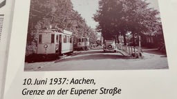 Foto einer alten Straßenbahn in Aachen