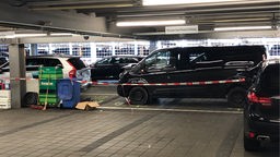 Das Täterfahrzeug im Parkhaus am Flughafen
