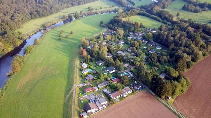 Siedlung aus der Vogelperspektive