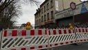 Ein Bild der Straßensperrung der Schönebecker Straße in Wuppertal 