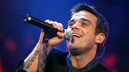 Robbie Williams beim Live-8-Konzert in London im Juli 2005