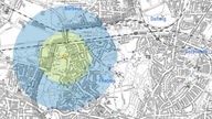 Bombenentschärfung in Essen Frintrop - 19.01.2023 - Lageplan