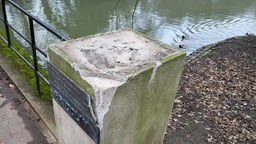 Säule ohne Frosch-Skulptur in Bochumer Stadtpark