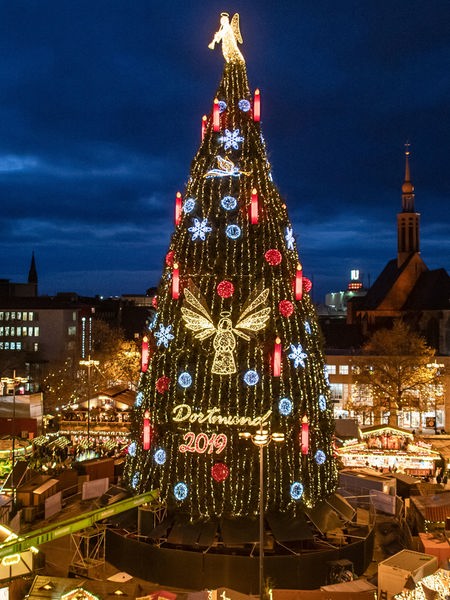 Weihnachtsbaum auf dem Dortmunder Weihnachtsmarkt