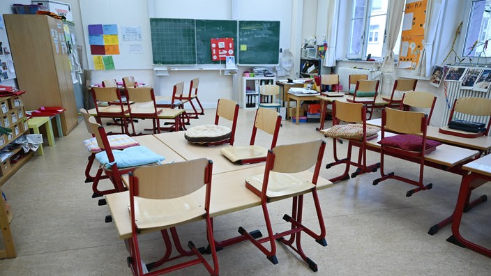 Ein leeres Klassenzimmer in Zeiten des Corona-Virus