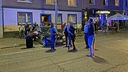 Polizei sichert Straße nach Auseinandersetzung in der Dortmunder Nordstadt