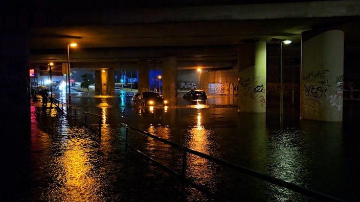 Überflutungen in Duisburg durch den Starkregen