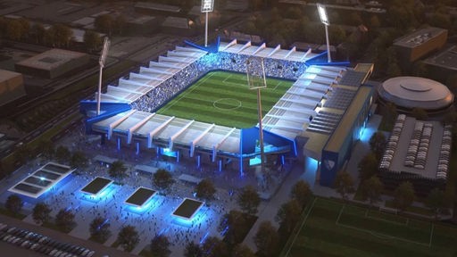 Modell des neuen Stadions nach dem Umbau
