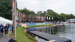 Wiese zwischen Regattabahn und Duisburger Stadion