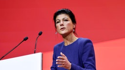 Sahra Wagenknecht auf dem Bundesparteitag des BSW