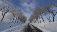 Straße mit Schnee 
