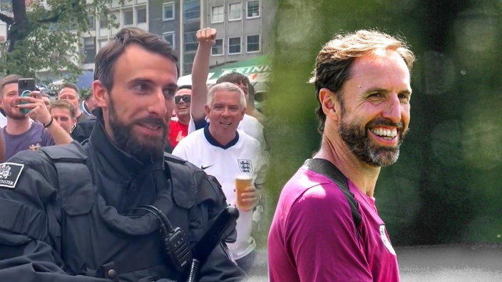 Die beiden Doppelgänger: links der Soester Polizist, rechts Coach Southgate