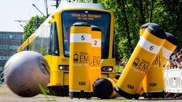 Bowling-Wettbewerb bei der Straßenbahn-EM in Stuttgart 2018