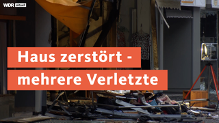 Die Zerstörung in der Fußgängerzone nach der Explosion in Eschweiler.