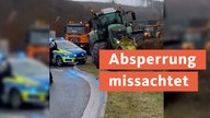 Ein 23-jähriger wollte bei einer Landwirten-Demo eine Polizeiabsperrung mit einem Traktor durchbrechen