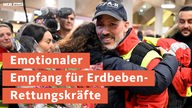 Emotionaler Empfang für Erdbeben-Rettungskräfte am Flughafen Köln/Bonn