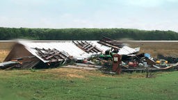 Durch Tornado zerstörtes Haus