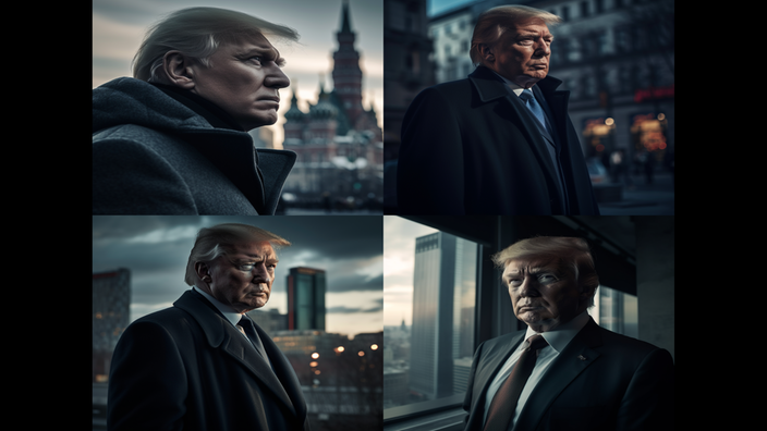 Ein Deepfake von Trump in Moskau