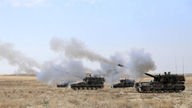 Türkische Panzer in der Region Afrin (Nordsyrien)