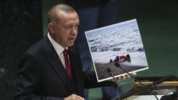 Der türkische Staatspräsident Recep Tayyip Erdogan hält eine Rede vor der UN-Vollversamlung